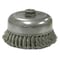 Weiler 6" Double Row Knot Wire Cup Brush .035" Steel Fill 5/8"-11 UNC Nut 12926 - alternate 1